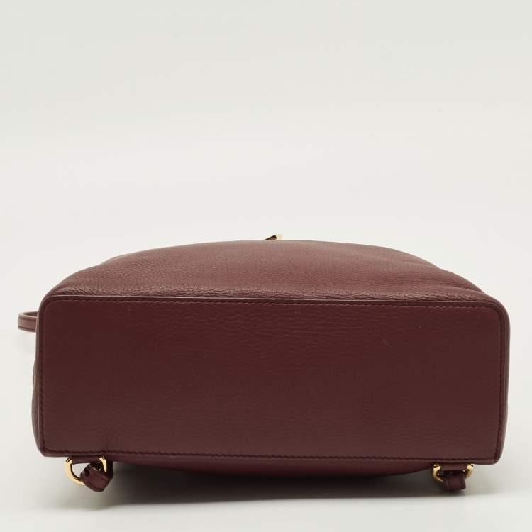 Pre Owned Loro Piana Extra Pocket L23.5 Burgundy Leather Backpack