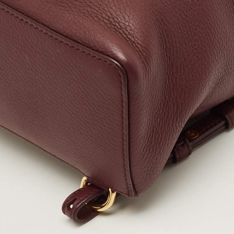 Pre Owned Loro Piana Extra Pocket L23.5 Burgundy Leather Backpack