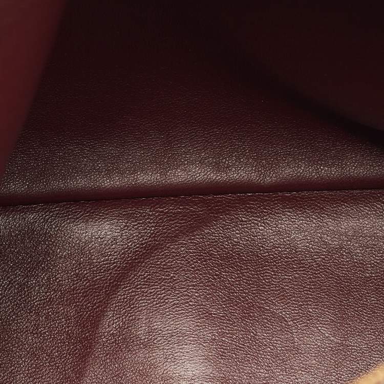 Pre Owned Loro Piana Extra Pocket L23.5 Burgundy Leather Backpack