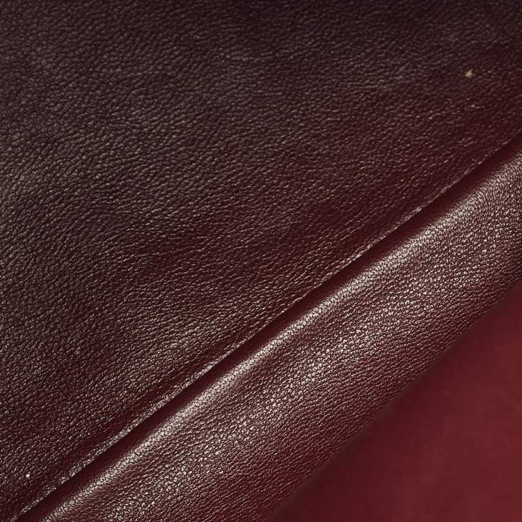 Pre Owned Loro Piana Extra Pocket L23.5 Burgundy Leather Backpack