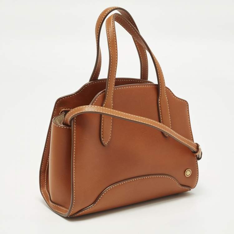 Pre Owned Loro Piana Sesia Micro Brown Leather Tote