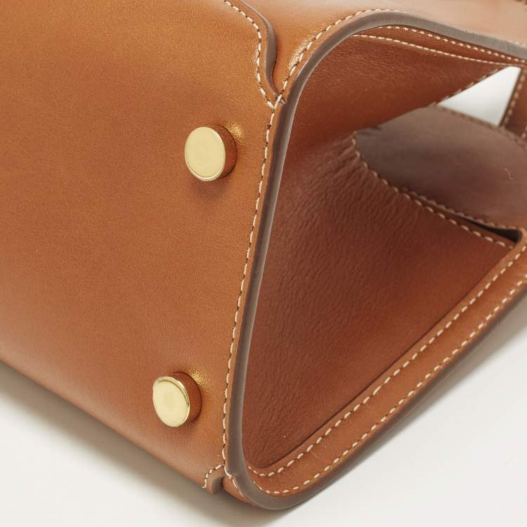 Pre Owned Loro Piana Sesia Micro Brown Leather Tote