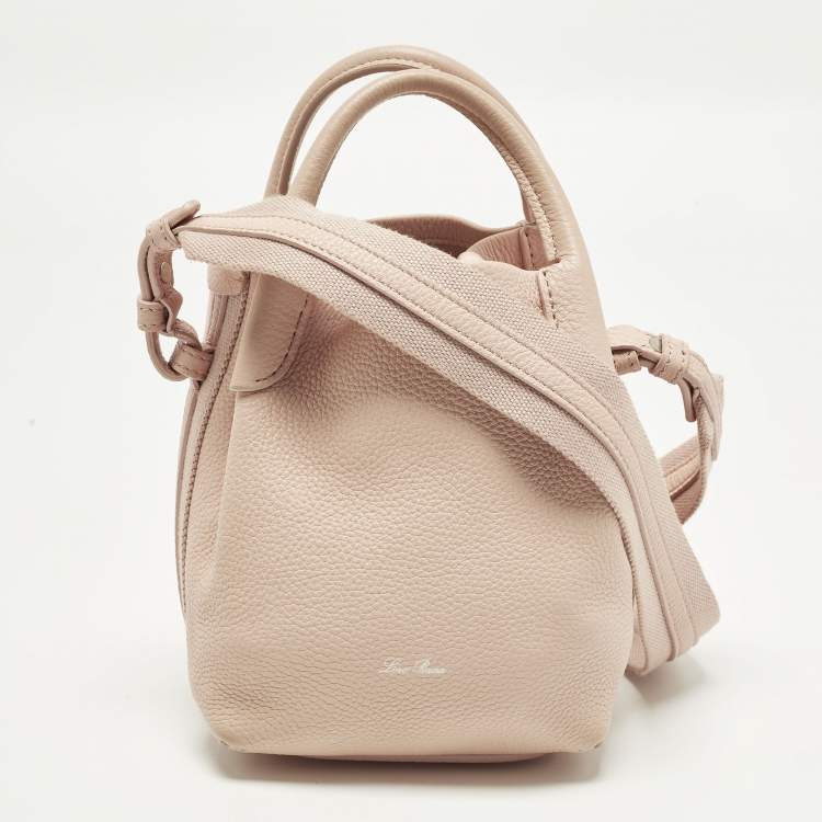Pre Owned Loro Piana Bale Micro Pink Leather Bucket Bag
