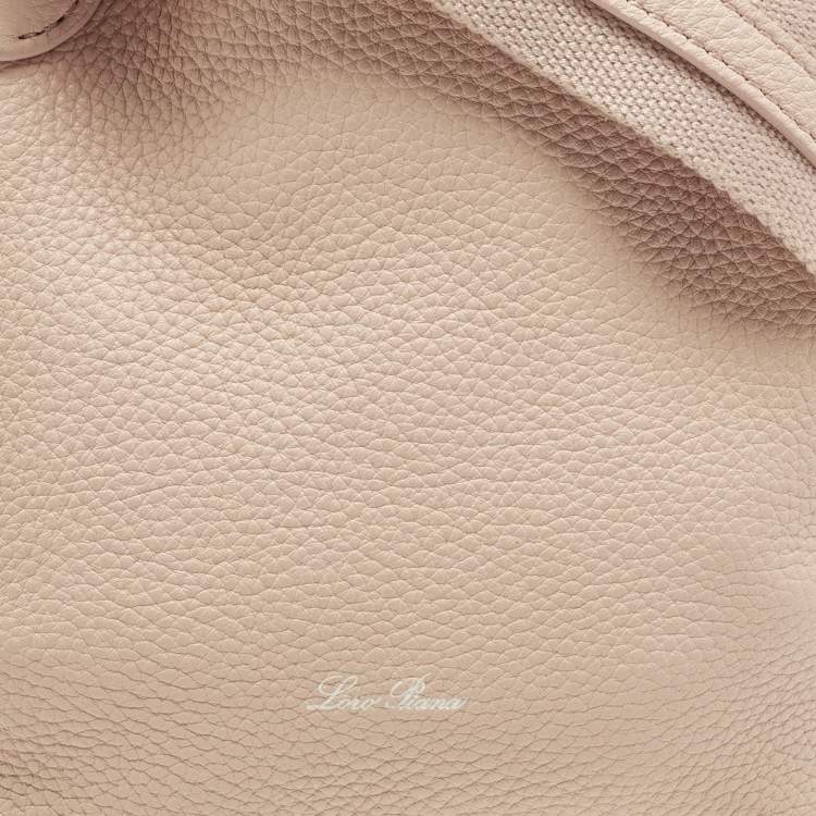 Pre Owned Loro Piana Bale Micro Pink Leather Bucket Bag