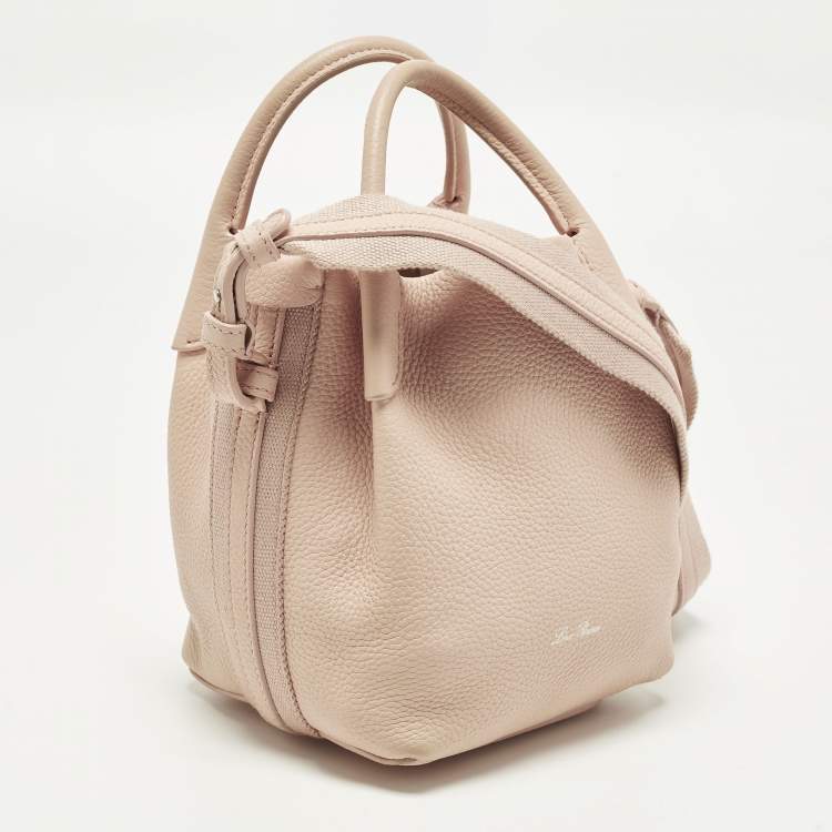 Pre Owned Loro Piana Bale Micro Pink Leather Bucket Bag