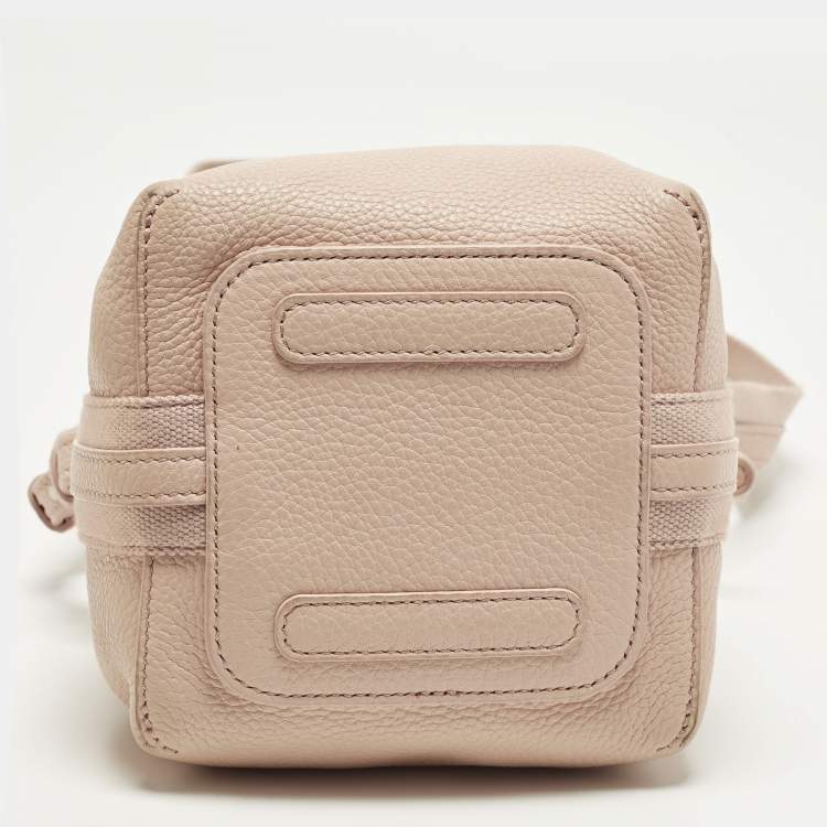 Pre Owned Loro Piana Bale Micro Pink Leather Bucket Bag