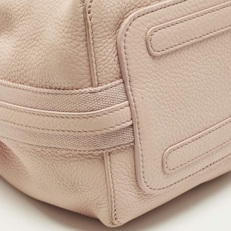 Pre Owned Loro Piana Bale Micro Pink Leather Bucket Bag