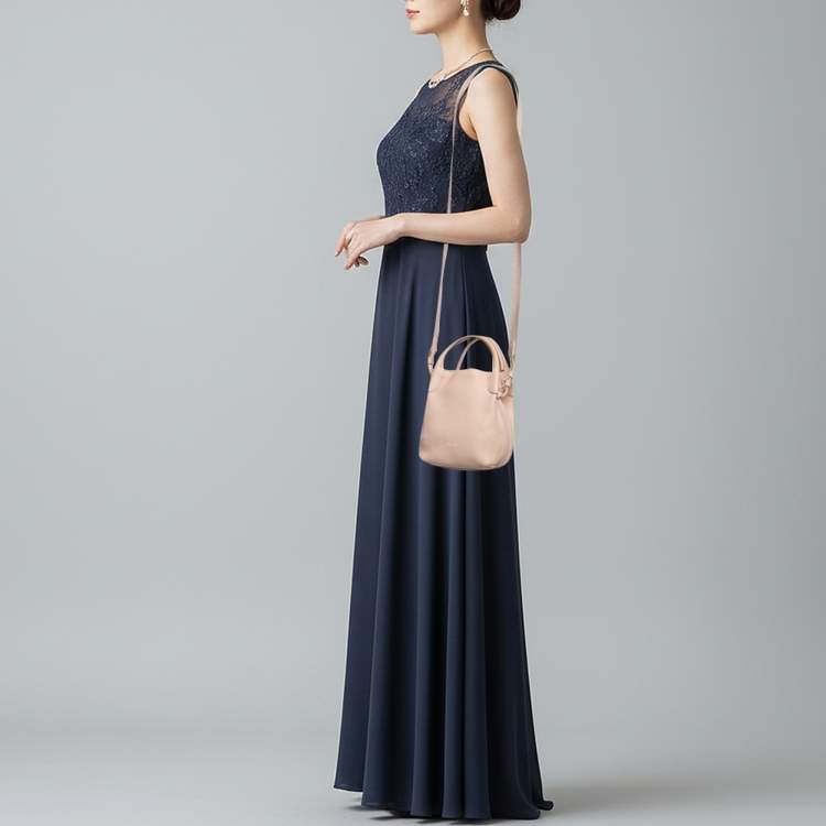 Pre Owned Loro Piana Bale Micro Pink Leather Bucket Bag