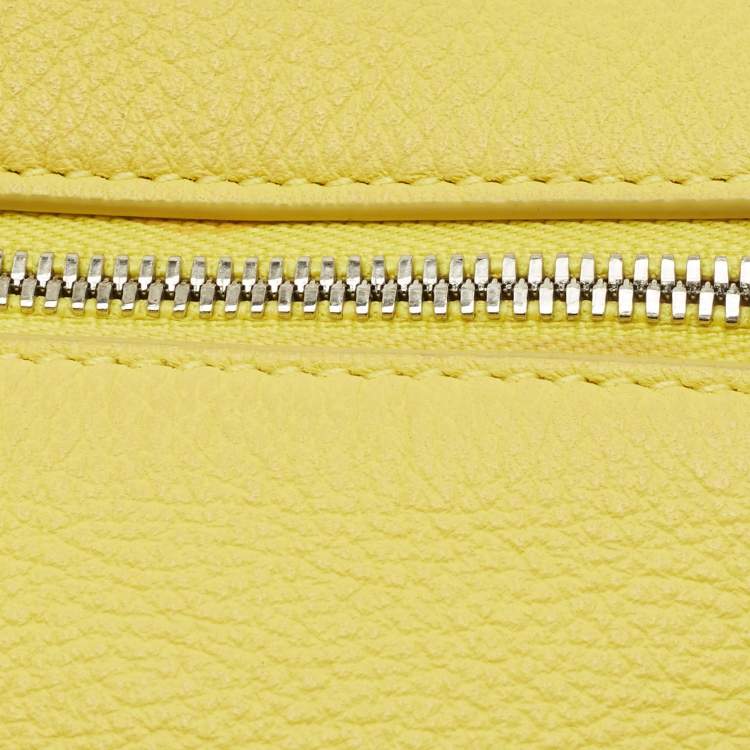 Pre Owned Loro Piana Extra Pocket L11.5 Yellow Leather Pouch