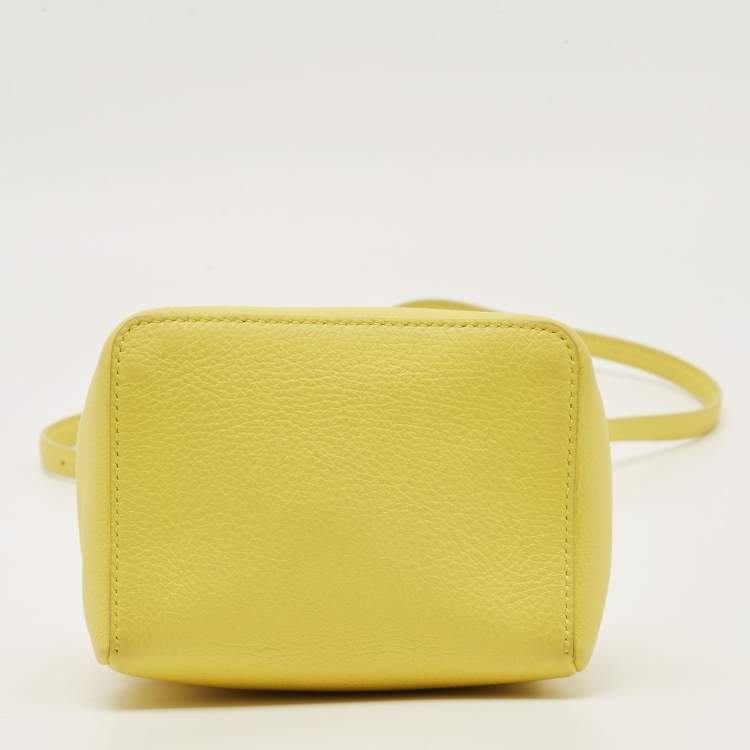Pre Owned Loro Piana Extra Pocket L11.5 Yellow Leather Pouch