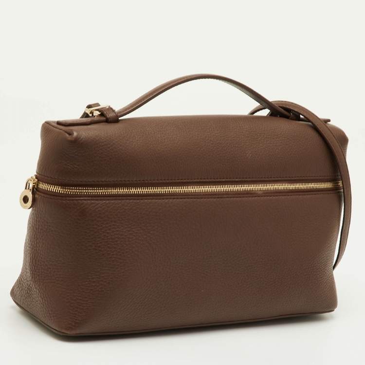 Pre Owned Loro Piana Extra Pocket L27 Brown Leather Pouch Bag