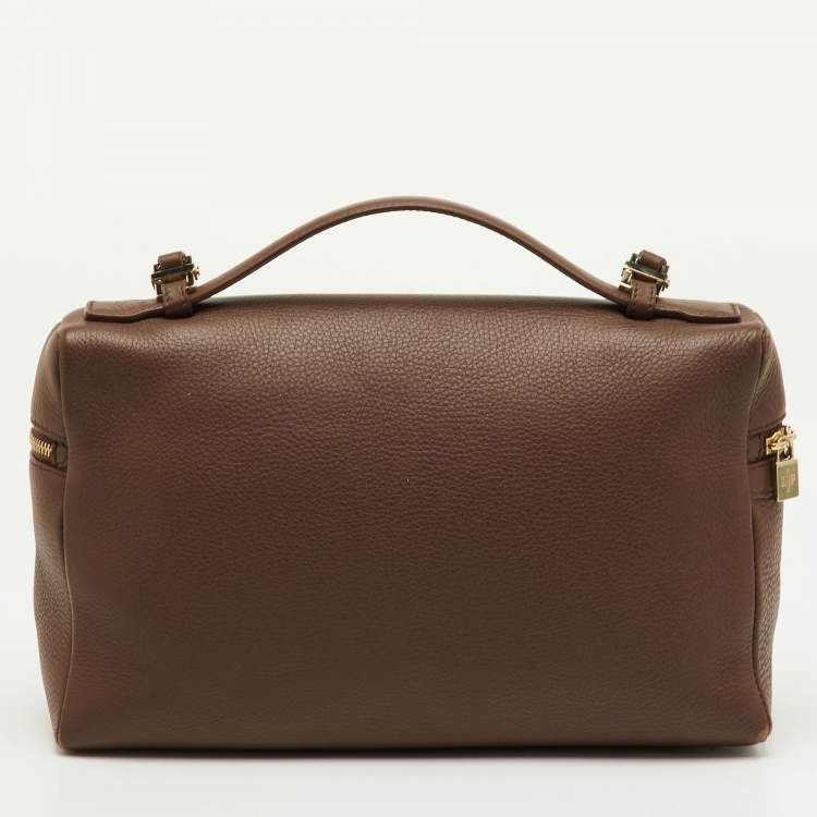 Pre Owned Loro Piana Extra Pocket L27 Brown Leather Pouch Bag