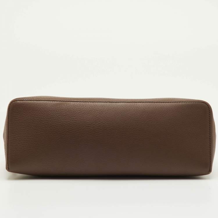 Pre Owned Loro Piana Extra Pocket L27 Brown Leather Pouch Bag