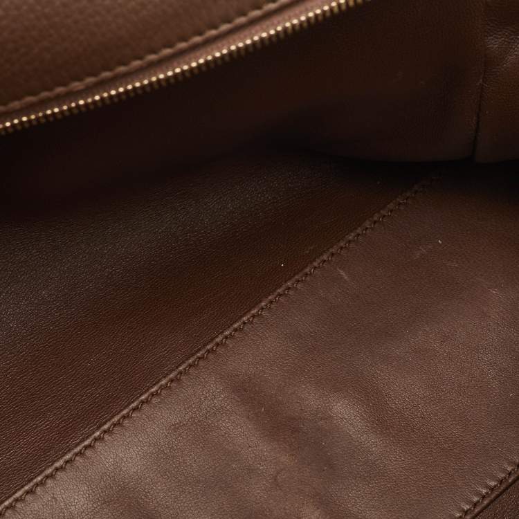 Pre Owned Loro Piana Extra Pocket L27 Brown Leather Pouch Bag