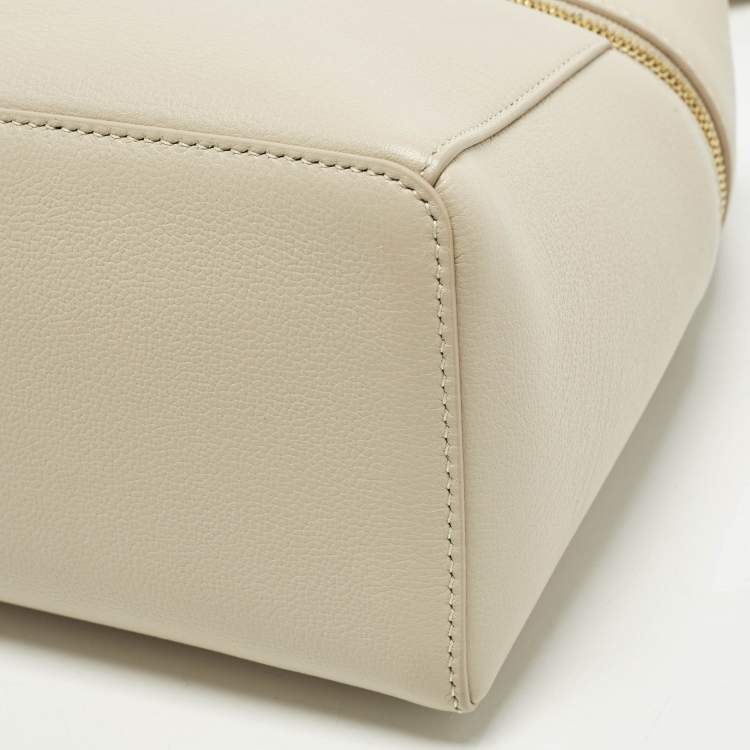 Pre Owned Loro Piana Extra Pocket L27 Beige Leather Pouch Bag