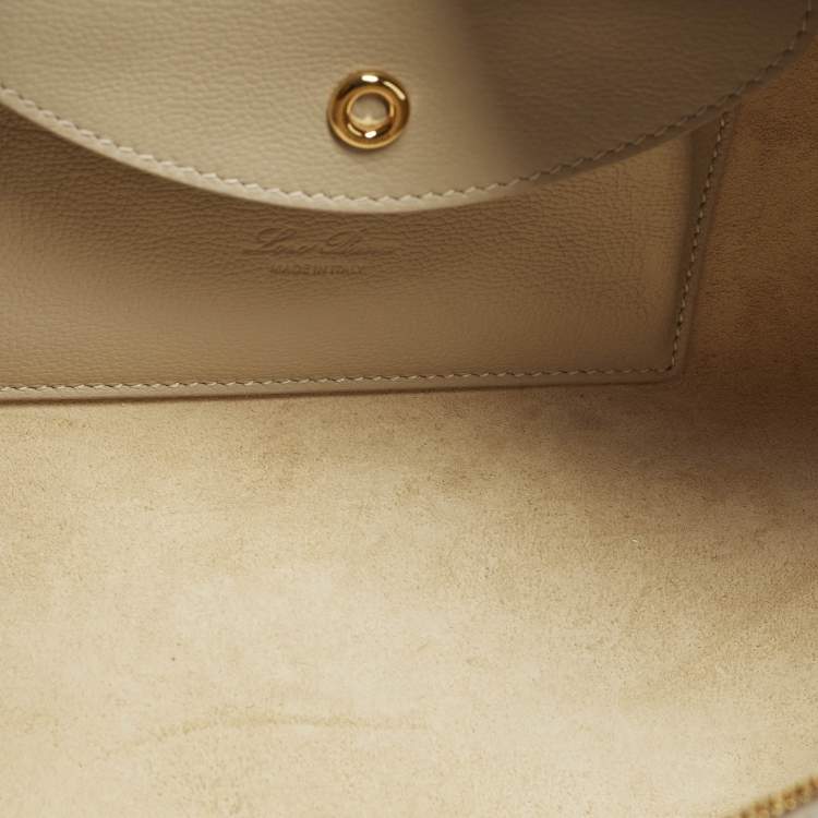 Pre Owned Loro Piana Extra Pocket L27 Beige Leather Pouch Bag