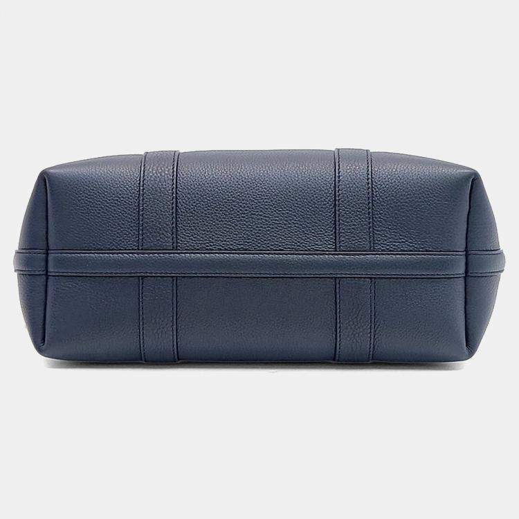 مملوكة مسبقًا Loro Piana Blue Leather Giera Small Shopper Bag