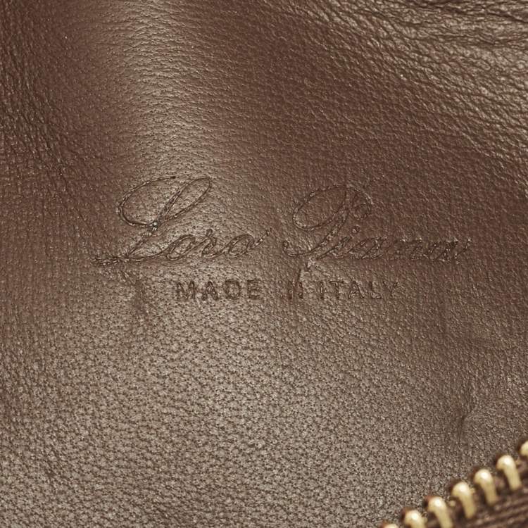 Pre Owned Loro Piana L19 Extra Pocket Brown Ostrich Pouch