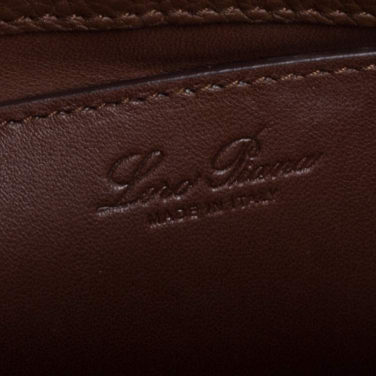Pre Owned Loro Piana Brown Leather and Suede Petite Odessa Top Handle Bag
