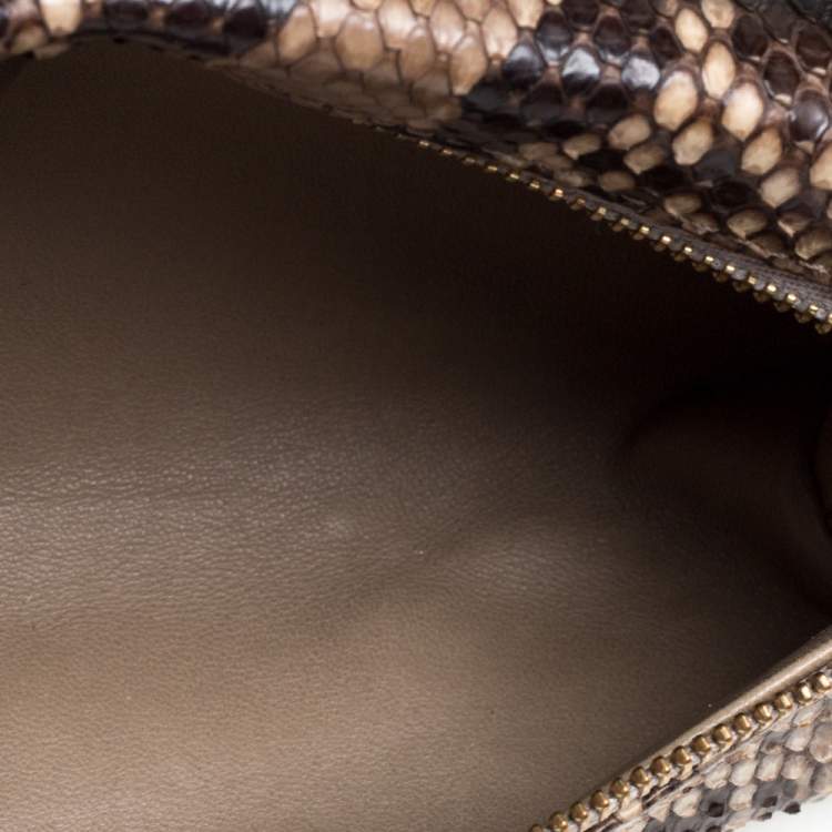 Pre Owned Loro Piana Beige/Brown Python Mini Pouch
