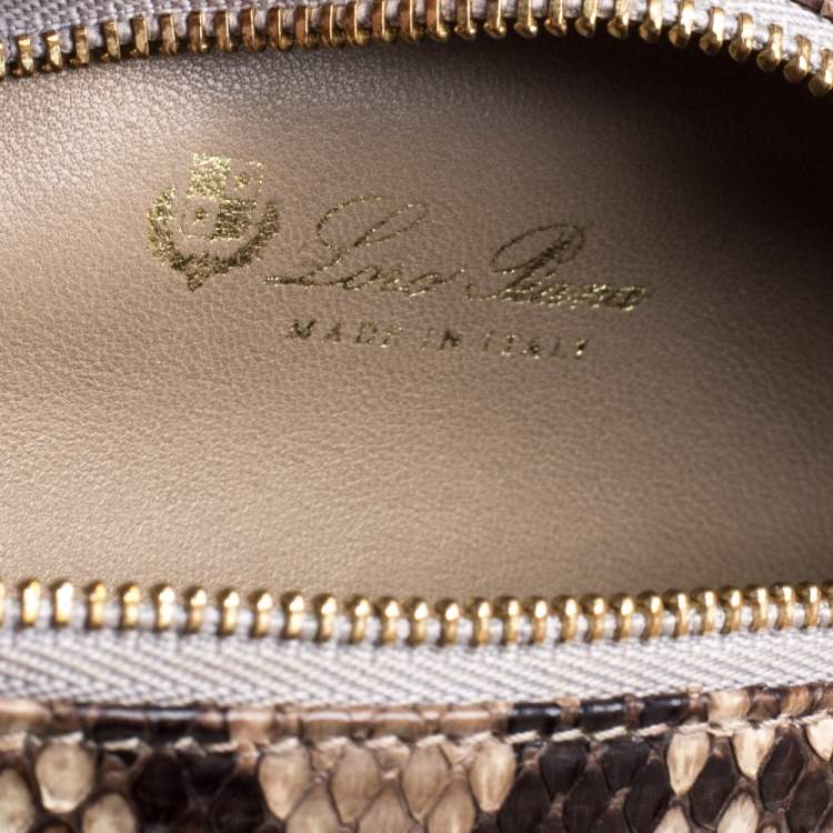 Pre Owned Loro Piana Beige/Brown Python Mini Pouch