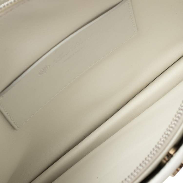 Pre Owned Loro Piana White Leather Milky Way Crossbody Bag