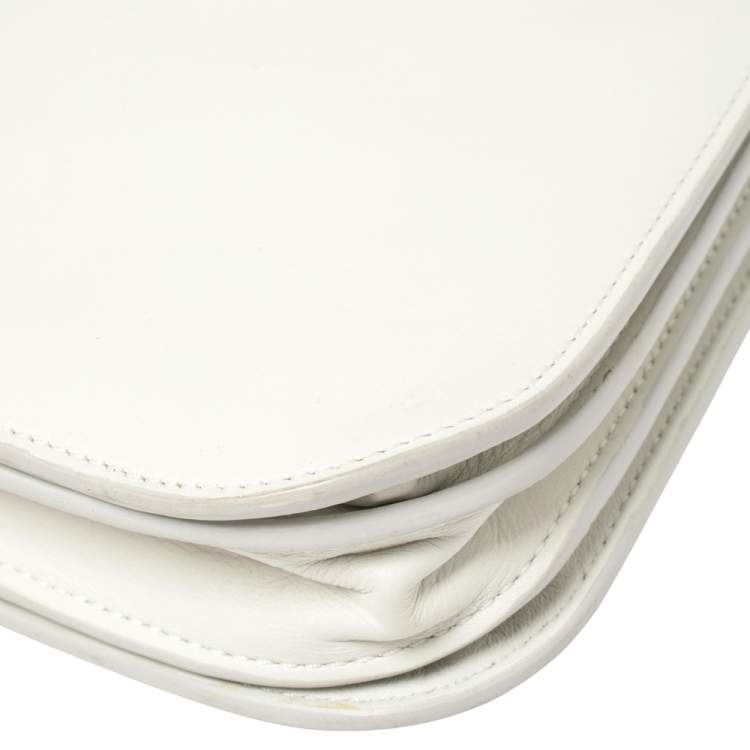 Pre Owned Loro Piana White Leather Milky Way Crossbody Bag