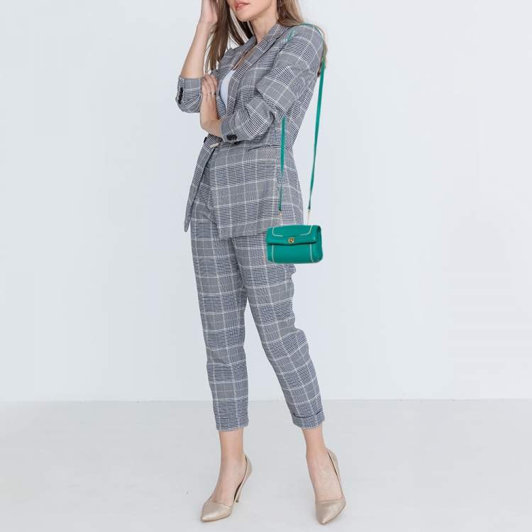 Pre Owned Loro Piana Green Leather Crossbody Bag