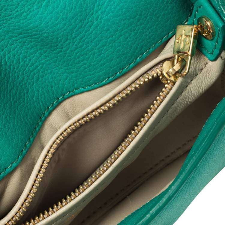 Pre Owned Loro Piana Green Leather Crossbody Bag
