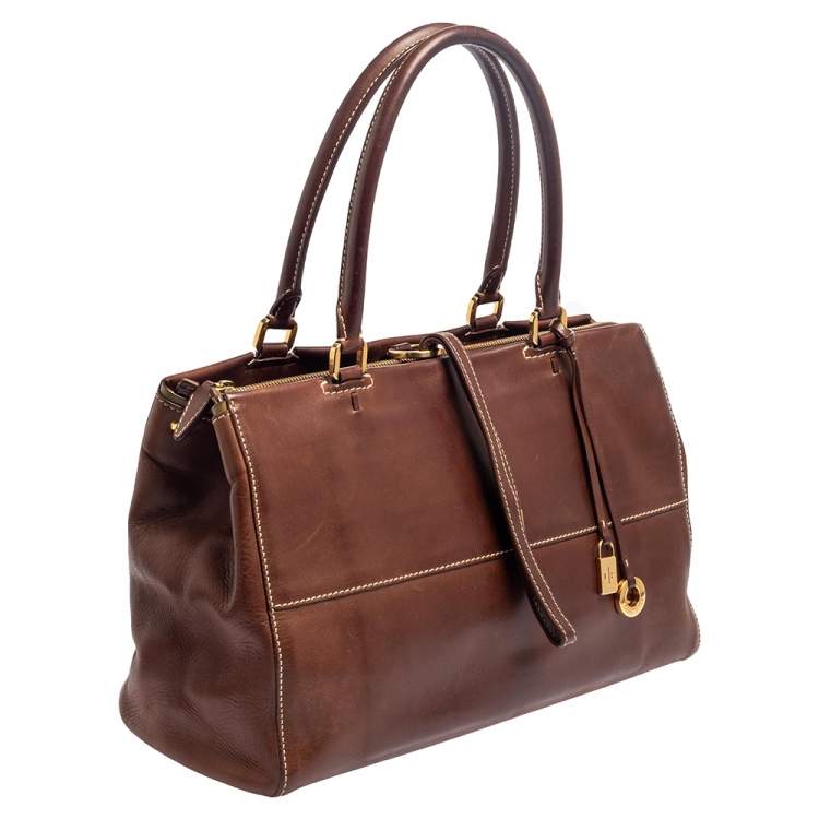 Pre Owned Loro Piana Brown Leather Tote