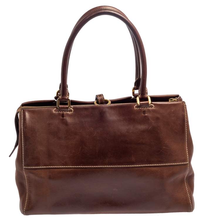 Pre Owned Loro Piana Brown Leather Tote