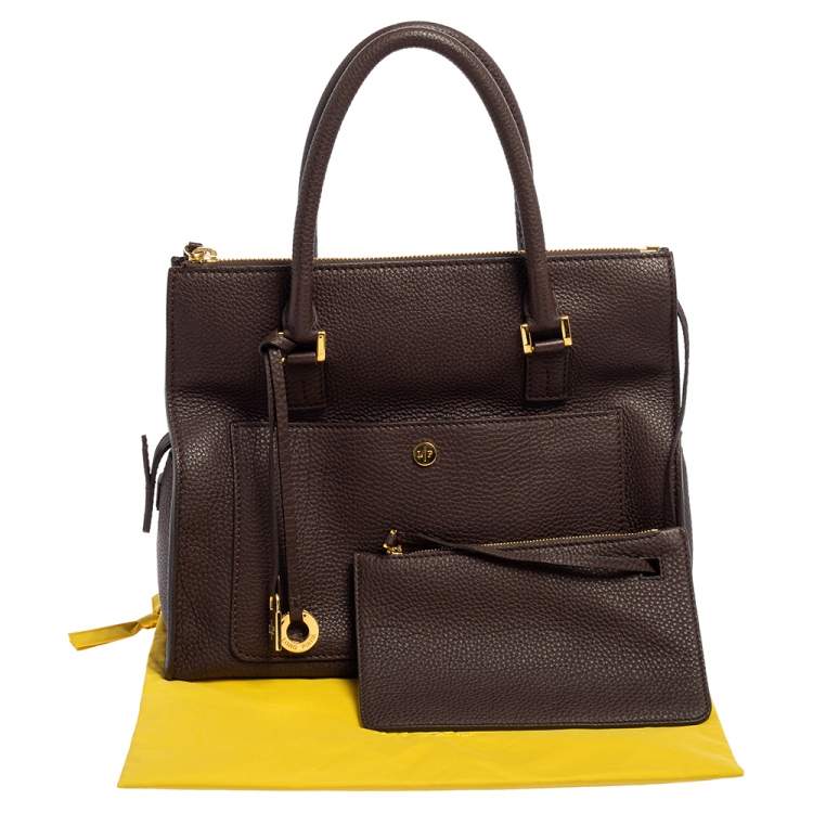 Pre Owned Loro Piana Brown Pebbled Leather Tote
