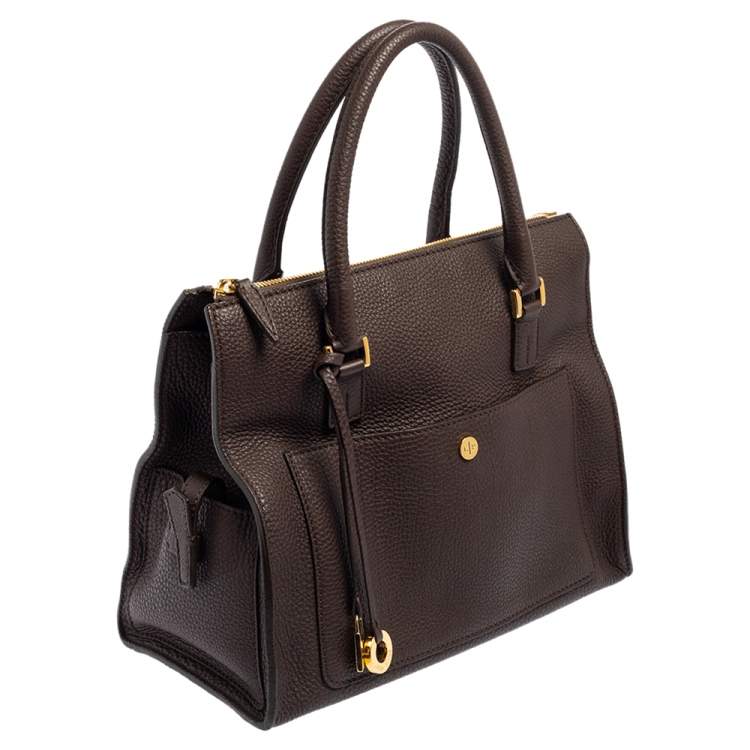Pre Owned Loro Piana Brown Pebbled Leather Tote