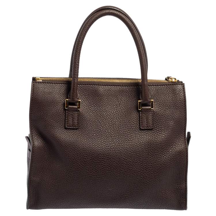 Pre Owned Loro Piana Brown Pebbled Leather Tote