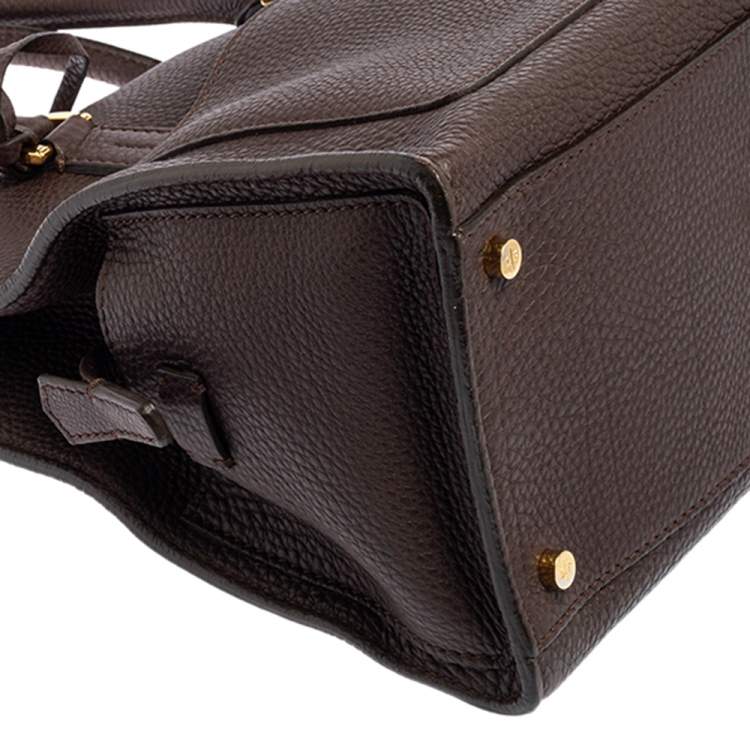 Pre Owned Loro Piana Brown Pebbled Leather Tote