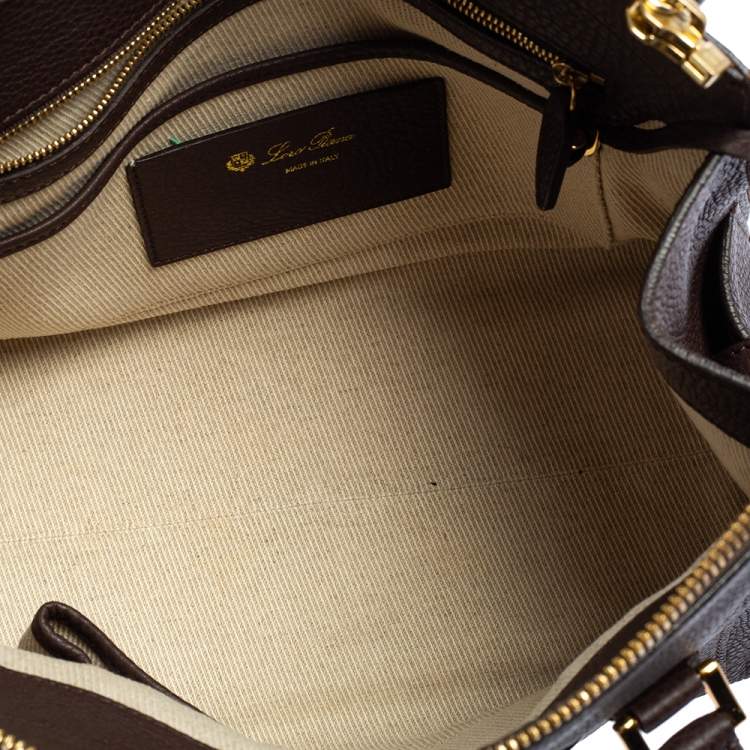 Pre Owned Loro Piana Brown Pebbled Leather Tote