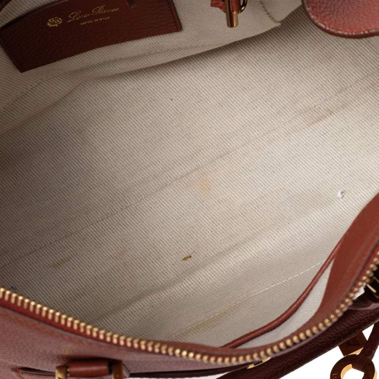 Pre Owned Loro Piana Brown Pebbled Leather Tote