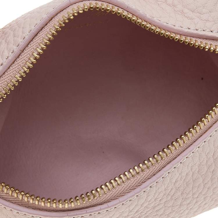 Pre Owned Loro Piana Pink Leather Zip L14 Pouch
