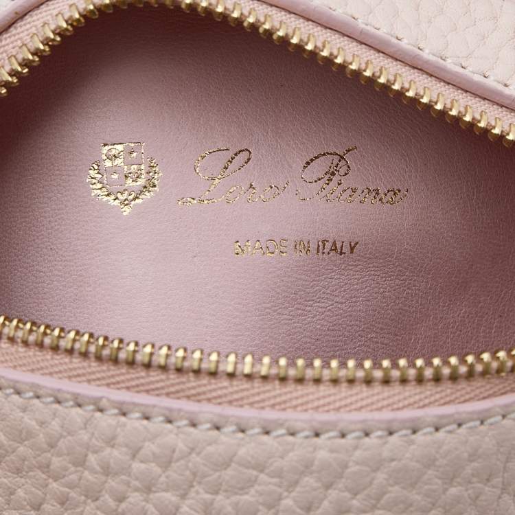 Pre Owned Loro Piana Pink Leather Zip L14 Pouch