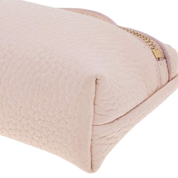 Pre Owned Loro Piana Pink Leather Zip L14 Pouch