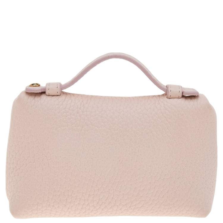 Pre Owned Loro Piana Pink Leather Zip L14 Pouch