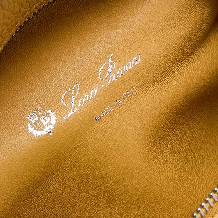 Pre Owned Loro Piana Yellow Leather L19 Pouch