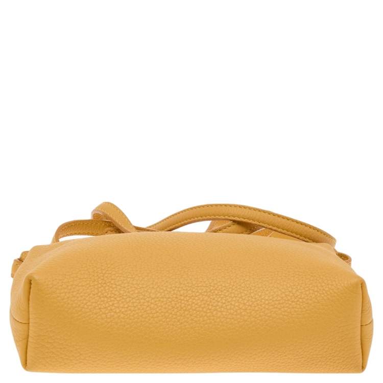 Pre Owned Loro Piana Yellow Leather L19 Pouch