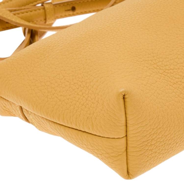 Pre Owned Loro Piana Yellow Leather L19 Pouch
