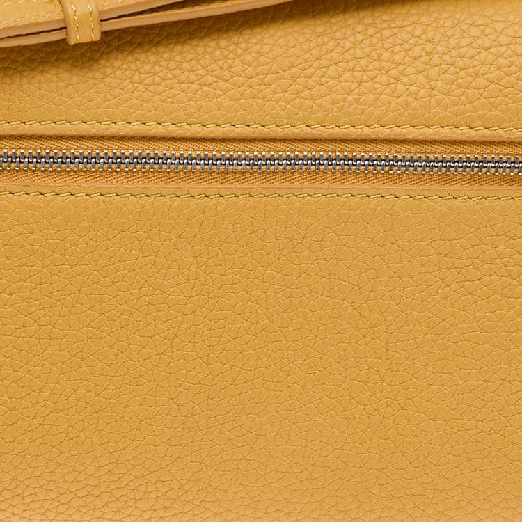 Pre Owned Loro Piana Yellow Leather L19 Pouch