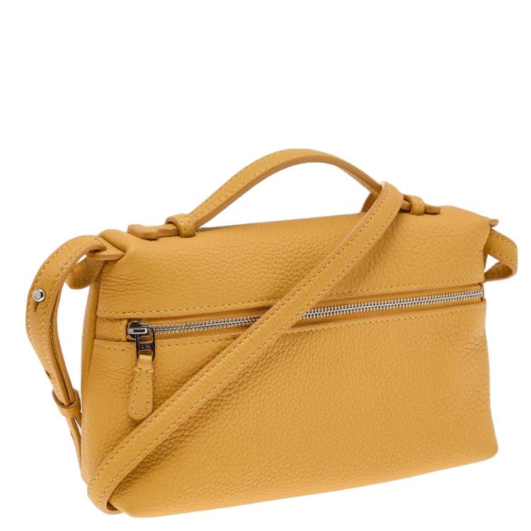 Pre Owned Loro Piana Yellow Leather L19 Pouch