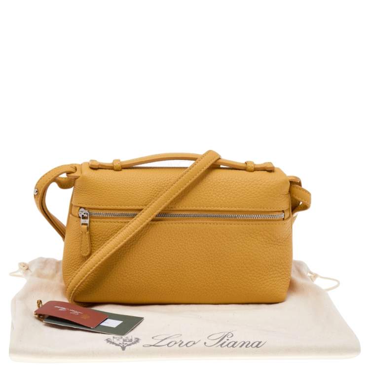 Pre Owned Loro Piana Yellow Leather L19 Pouch
