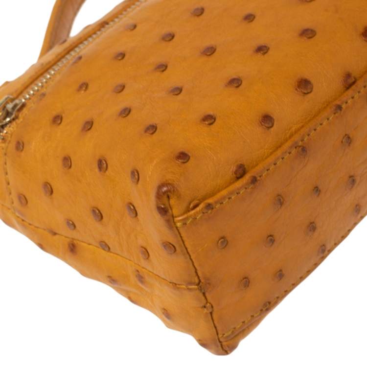 Pre Owned Loro Piana Mustard Ostrich L19 Pouch