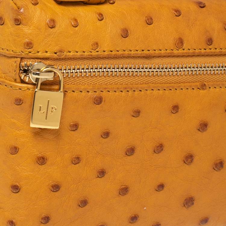 Pre Owned Loro Piana Mustard Ostrich L19 Pouch