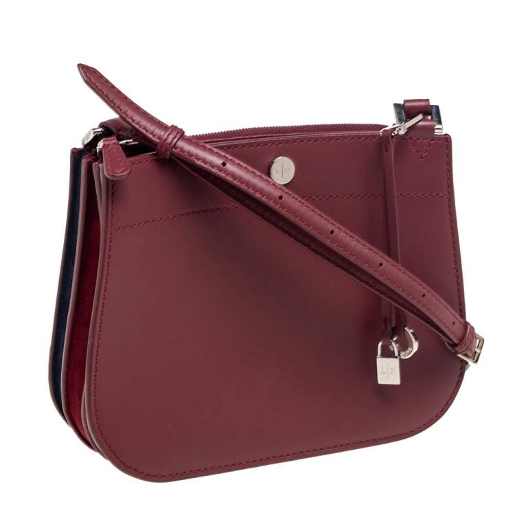 Pre Owned Loro Piana Tri Color Leather and Suede Milky Way Odessa Crossbody Bag